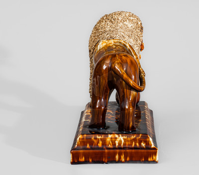 Fine Lyman Fenton & Co. / PATENTED / 1849 / BENNINGTON, VT Flint Enamel Lion Figure