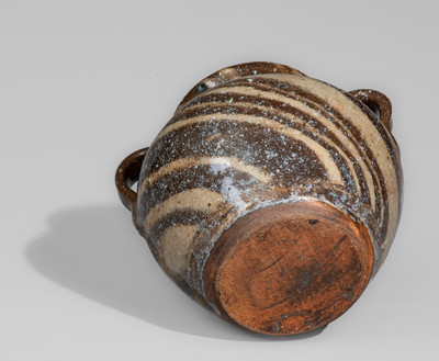 Attrib. Reinhardt Pottery, Vale, NC Lidded Stoneware Sugar Bowl w/ Swirl Pattern