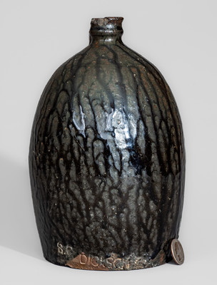 Very Rare S. C. DICKSON, Greenville County, SC Alkaline-Glazed Stoneware Jug