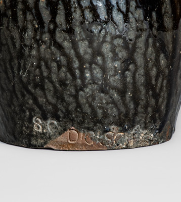 Very Rare S. C. DICKSON, Greenville County, SC Alkaline-Glazed Stoneware Jug
