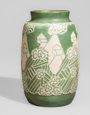 Rare Overbeck Pottery Wizard Vase, Cambridge City, Indiana, circa 1920