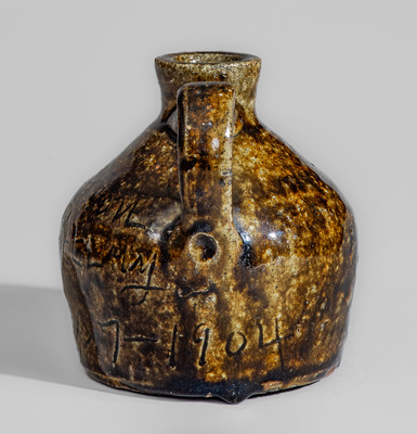 Extremely Rare "Weaverville Pottery / Sep 7- 1904," Buncombe County, NC Small-Sized Stoneware Presentation Jug