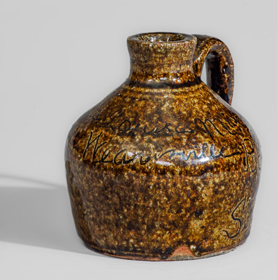 Extremely Rare "Weaverville Pottery / Sep 7- 1904," Buncombe County, NC Small-Sized Stoneware Presentation Jug