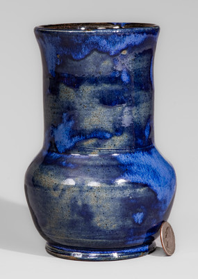 Blue-Glazed OLB (Oscar Louis Bachelder, Omar Khayyam Pottery) Luther, North Carolina Art Pottery Vase