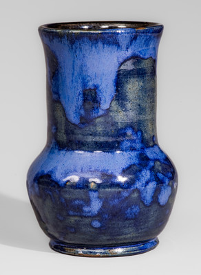 Blue-Glazed OLB (Oscar Louis Bachelder, Omar Khayyam Pottery) Luther, North Carolina Art Pottery Vase