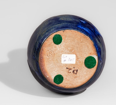 Blue-Glazed OLB (Oscar Louis Bachelder, Omar Khayyam Pottery) Luther, North Carolina Art Pottery Vase