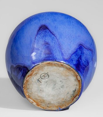 Blue-Glazed OLB (Oscar Louis Bachelder, Omar Khayyam Pottery) Luther, NC Art Pottery Vase, c1920s-30s