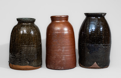 Three Upstate SC Stoneware Canning Jars, late 19th or early 20th century