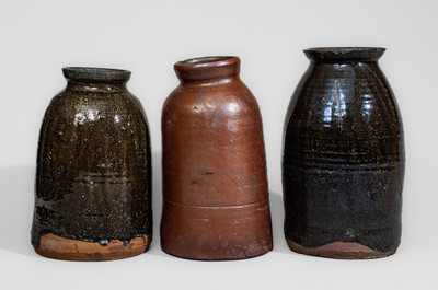 Three Upstate SC Stoneware Canning Jars, late 19th or early 20th century
