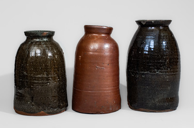 Three Upstate SC Stoneware Canning Jars, late 19th or early 20th century