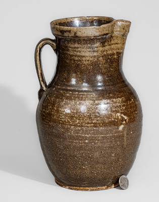 Alkaline-Glazed Stoneware Pitcher, Edgefield District, SC or Columbia, SC origin