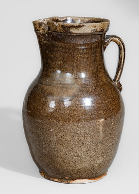 Alkaline-Glazed Stoneware Pitcher, Edgefield District, SC or Columbia, SC origin