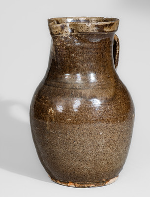 Alkaline-Glazed Stoneware Pitcher, Edgefield District, SC or Columbia, SC origin