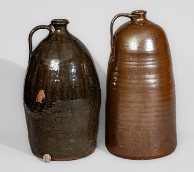 Two Upstate South Carolina Stoneware Jugs, late 19th or early 20th century