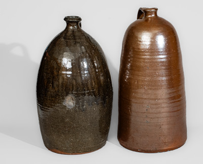 Two Upstate South Carolina Stoneware Jugs, late 19th or early 20th century