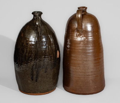 Two Upstate South Carolina Stoneware Jugs, late 19th or early 20th century