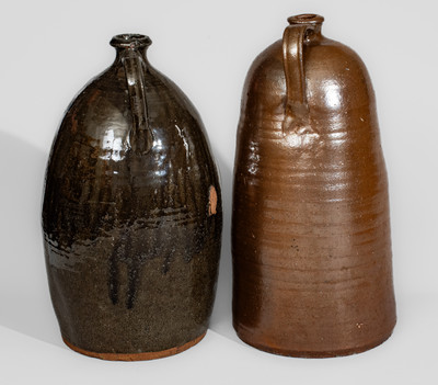 Two Upstate South Carolina Stoneware Jugs, late 19th or early 20th century