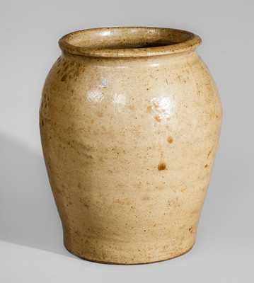 Exceedingly Rare and Important I D (John Isaac Durham, Edgefield District, SC) Stoneware Jar, 1820's - 40's