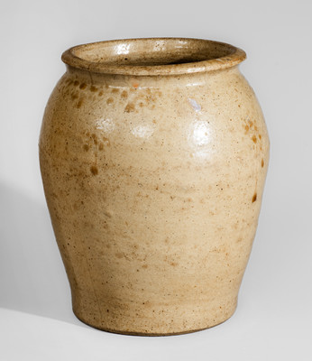 Exceedingly Rare and Important I D (John Isaac Durham, Edgefield District, SC) Stoneware Jar, 1820's - 40's