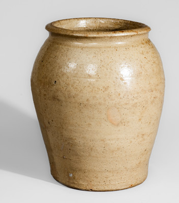 Exceedingly Rare and Important I D (John Isaac Durham, Edgefield District, SC) Stoneware Jar, 1820's - 40's