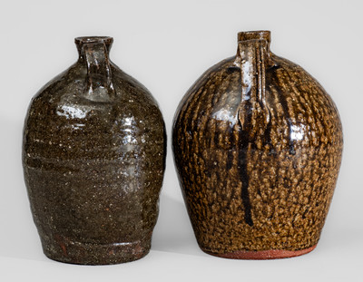 Two Alkaline-Glazed North Carolina Stoneware Jugs, second half 19th century
