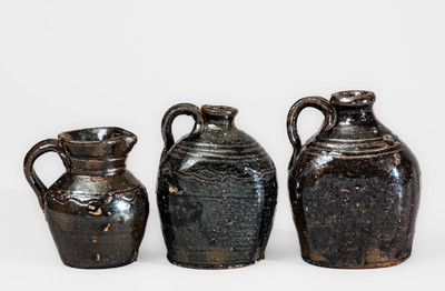 Three Small Pieces of Stoneware attrib. Poley Carp Hartsoe, Catawba County, NC, early 20th century