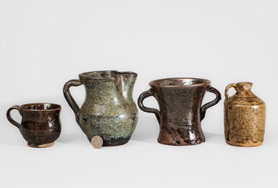 Four Pieces of Glazed Southern Stoneware, fourth quarter 19th or early 20th century