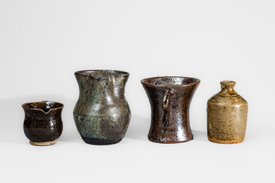 Four Pieces of Glazed Southern Stoneware, fourth quarter 19th or early 20th century