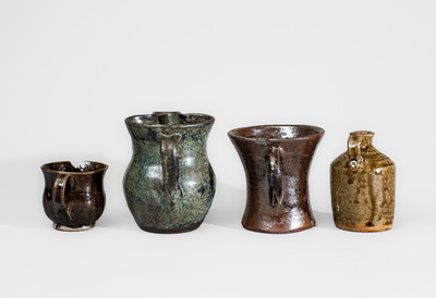 Four Pieces of Glazed Southern Stoneware, fourth quarter 19th or early 20th century