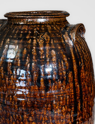 Scarce Six-Gallon Southern Stoneware Jar w/ Star Stamp, second half 19th century