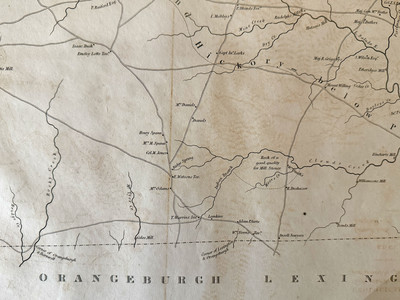 Rare Map of Edgefield District, SC from Robert Mills' Atlas of South Carolina, 1825