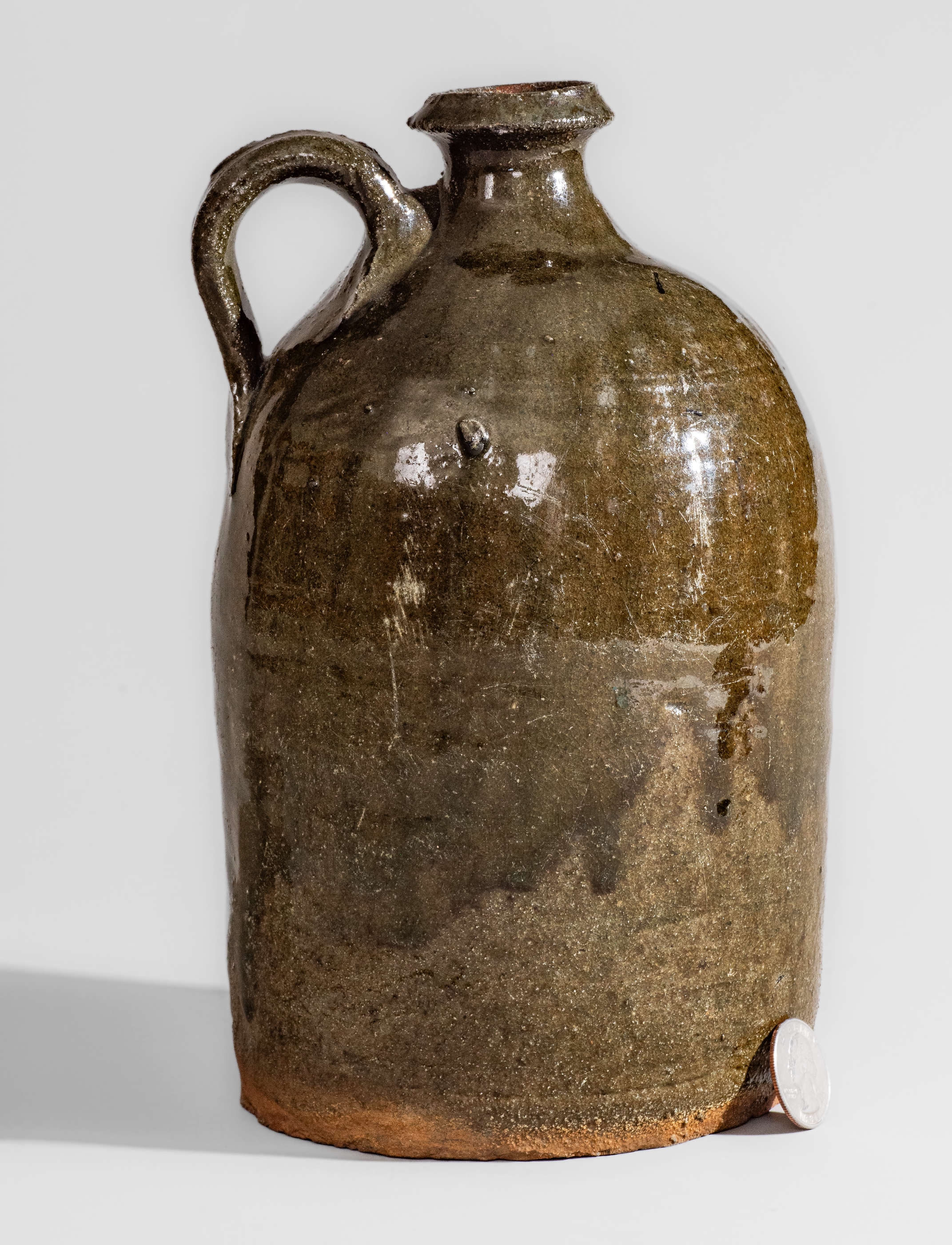 Upstate SC Alkaline-Glazed Stoneware Jug, possibly Rich Williams
