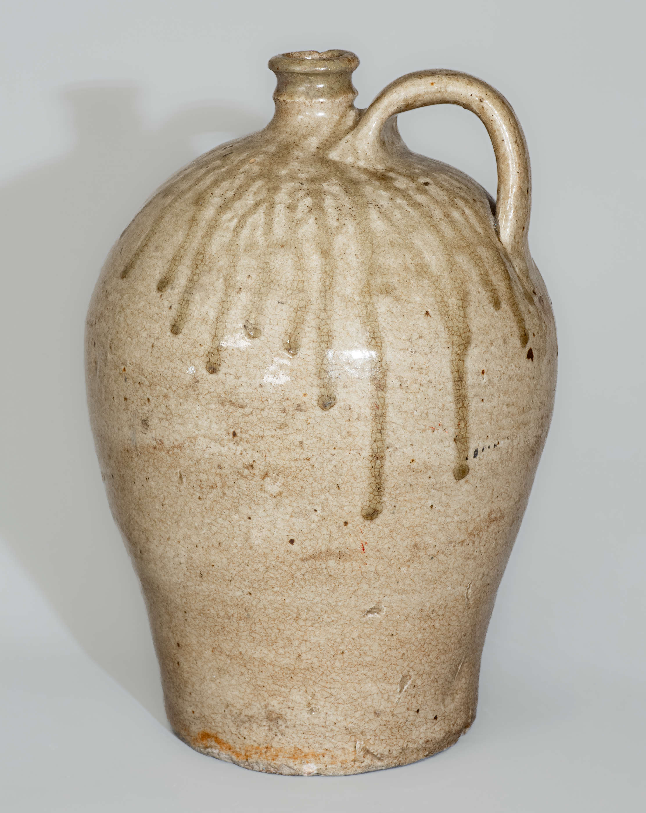 Alkaline-Glazed Stoneware Jug Stamped A, attrib. Pottersville