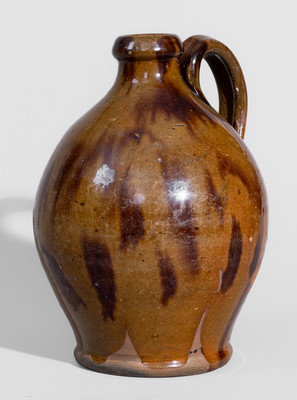 Rare Manganese-Decorated Redware Jug, probably Tennessee, possibly Benjamin Wine