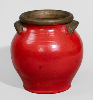 Small-Sized Painted Tennessee Redware Jar, possibly Carter County