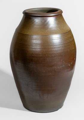 Rare Iron-Decorated Stoneware Jar, Stamped 
