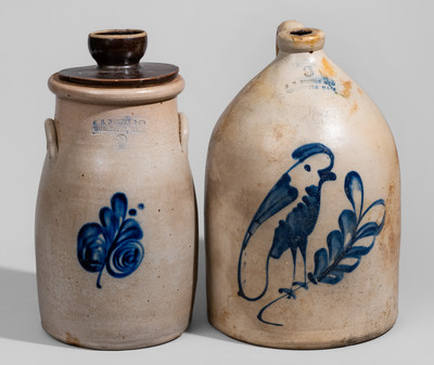 Two Pieces of F. B. NORTON & CO / WORCESTER MASS Stoneware, c1858-77