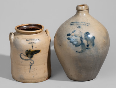 Two Pieces of New York State Stoneware, second quarter 19th century