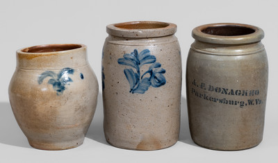 Three Small-Sized American Stoneware Jars, 19th century