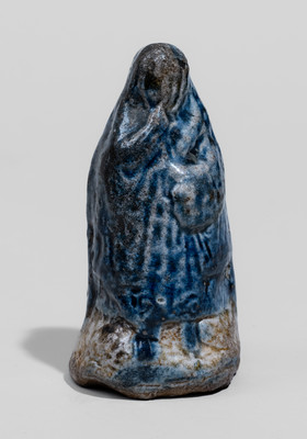Rare Diminutive Salt-Glazed American Stoneware Figure, 19th century