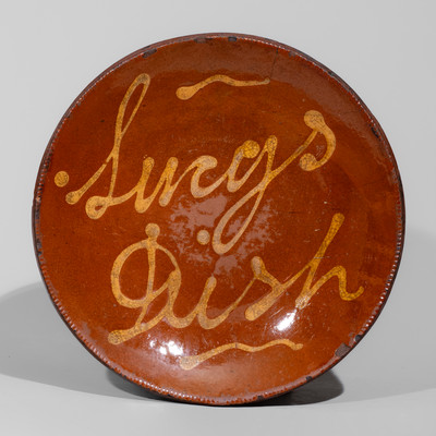Norwalk, Connecticut Redware Dish, Inscribed 