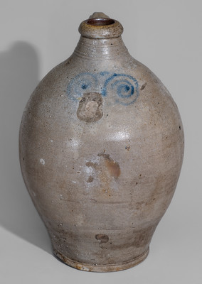 Stoneware Jug w/ Cobalt Watch Spring Decoration, probably New York City, second half 18th century