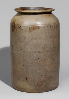 PAUL CUSHMAN (Albany, New York) Salt-Glazed Stoneware Jar, early 19th century