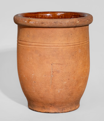 Small-Sized V. RUDOLPH (Shippensburg, PA) Redware Jar, c1868-88