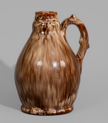 Exceedingly Rare and Important Redware Cruet Inscribed 