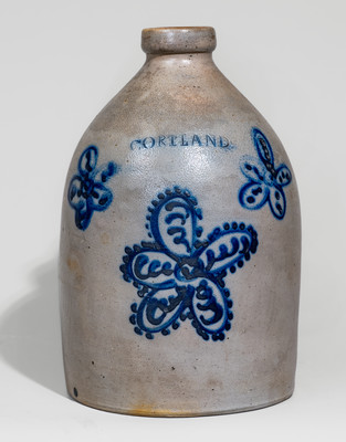 CORTLAND, New York Stoneware Jug, circa 1867-69