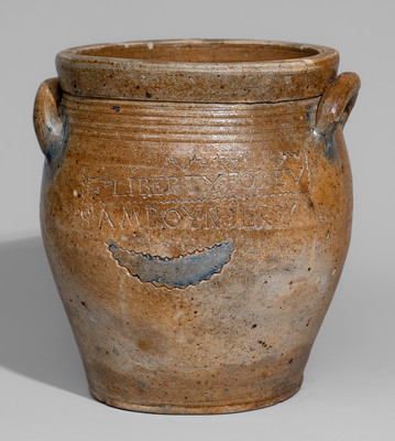 Very Rare LIBERTY FOREVER South Amboy, New Jersey Stoneware Jar, circa 1807