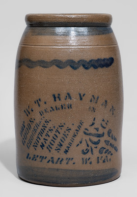 Letart, West Virginia Stoneware Advertising Jar, c1880