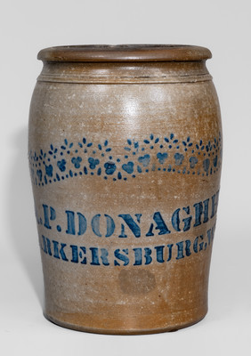 Two-Gallon A.P. DONAGHHO / PARKERSBURG, W.VA Stoneware Jar