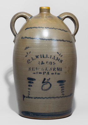Five-Gallon C.L. WILLIAMS & CO. / NEW GENEVA, PA Double-Handled Stoneware Jug